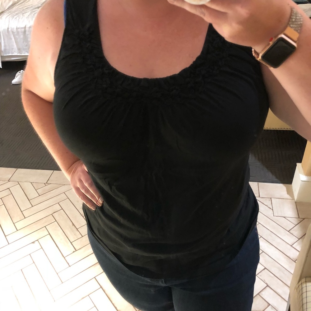 LOFT Cotton Tank w/floral detail